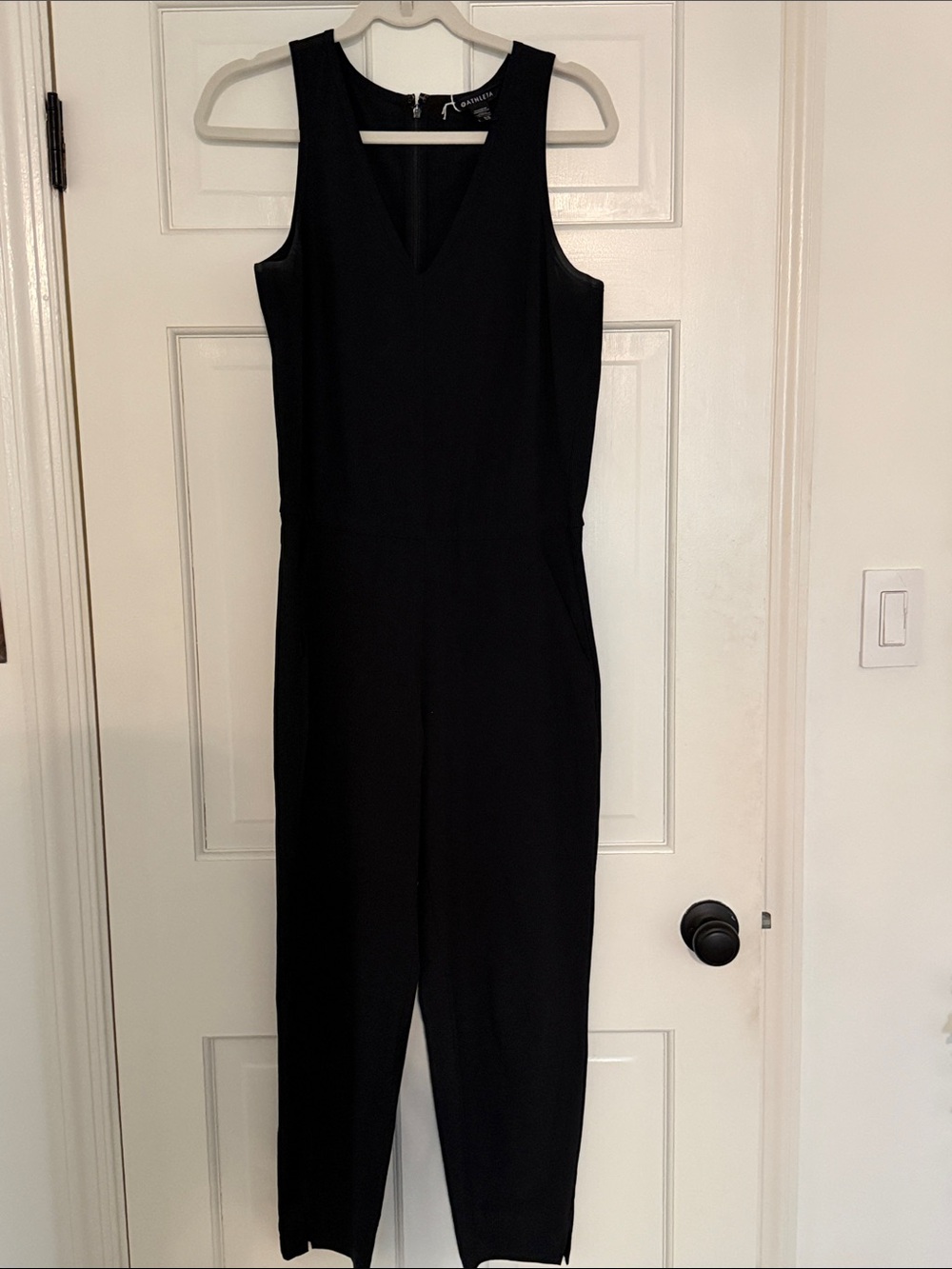 Athleta Black Sleeveless V-Neck Jumpsuit